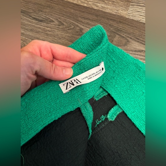Zara Vibrant Green Pencil Skirt mini short high waste bold luxury Hollywood - Picture 9 of 15
